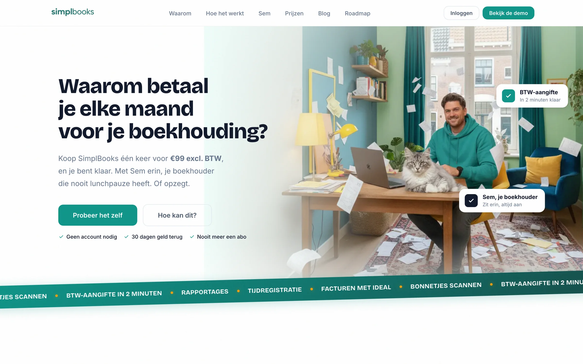 Screenshot van simplbooks.nl